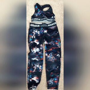 Under Armor Girls leggings and sports bra set